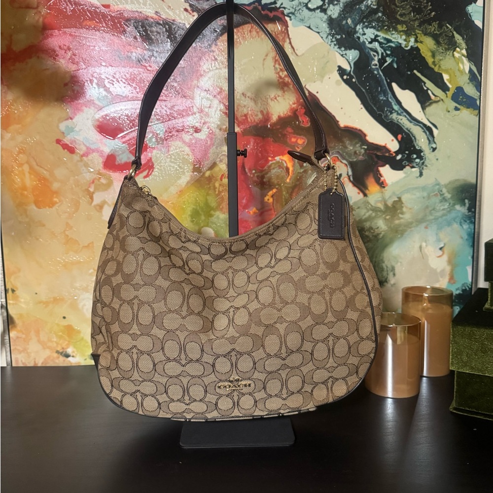 Coach Tan and Brown Hobo Bag